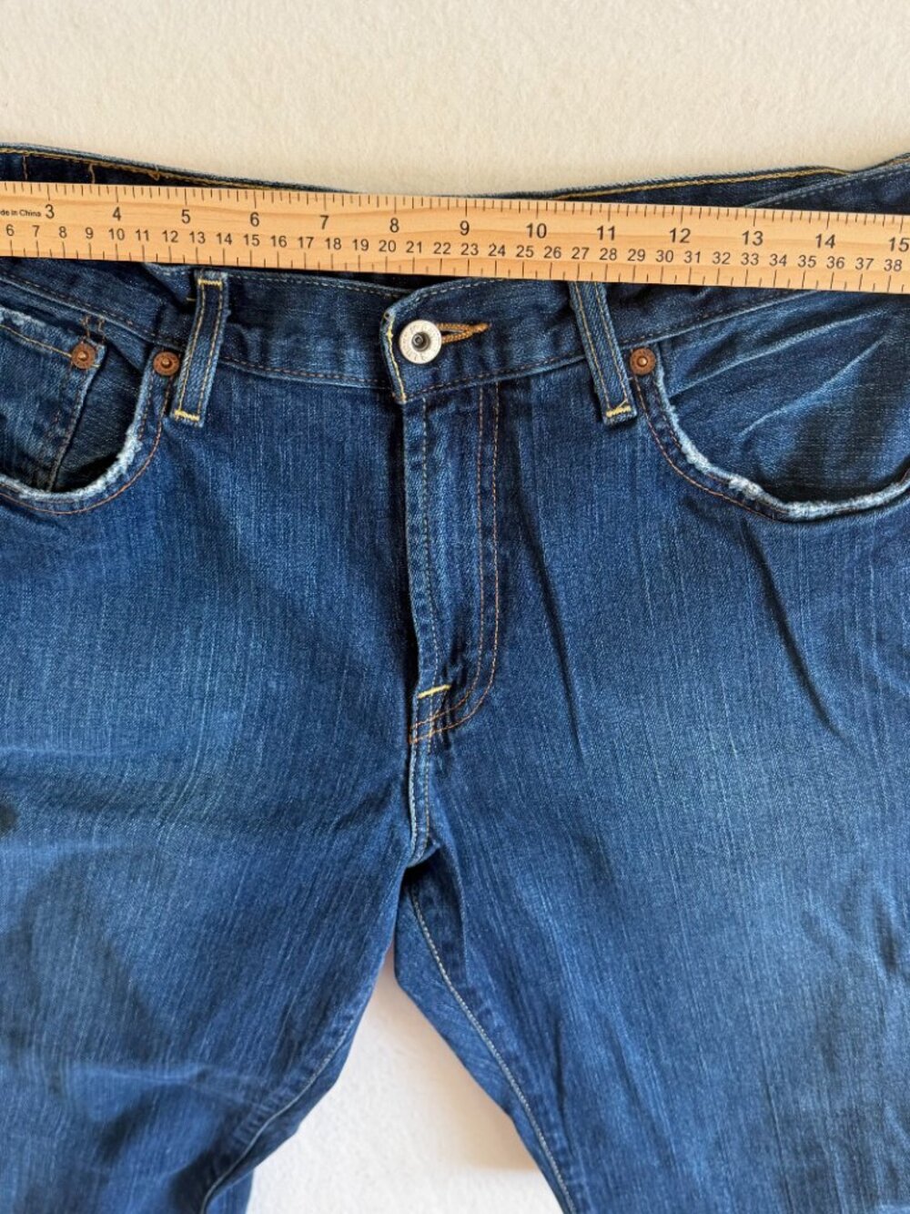 Lucky Brand Jeans Mens 32 Blue Straight Leg Dungarees Denim 32x31 Casual - Picture 6 of 14